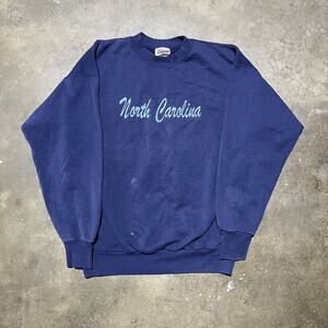Vintage 90s North Carolina Blue Embroidered Sweatshirt